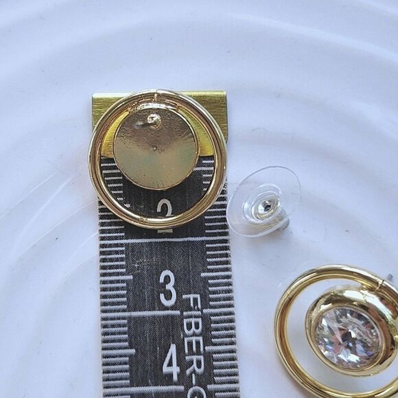 Lot of 2 | Vtg gold tone faux stone earrings - Picture 12 of 13